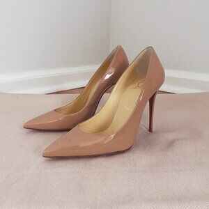 Christian Louboutin Kate 100 mm Patent Nude Heels